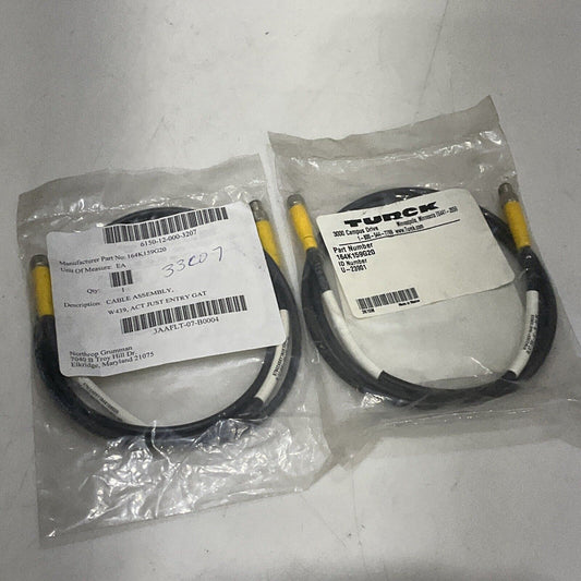 TURCK U-23901 164K159G20 CABLE ASSEMBLY W439 ACT JUST ENTRY GAT LOT OF 2 U3S