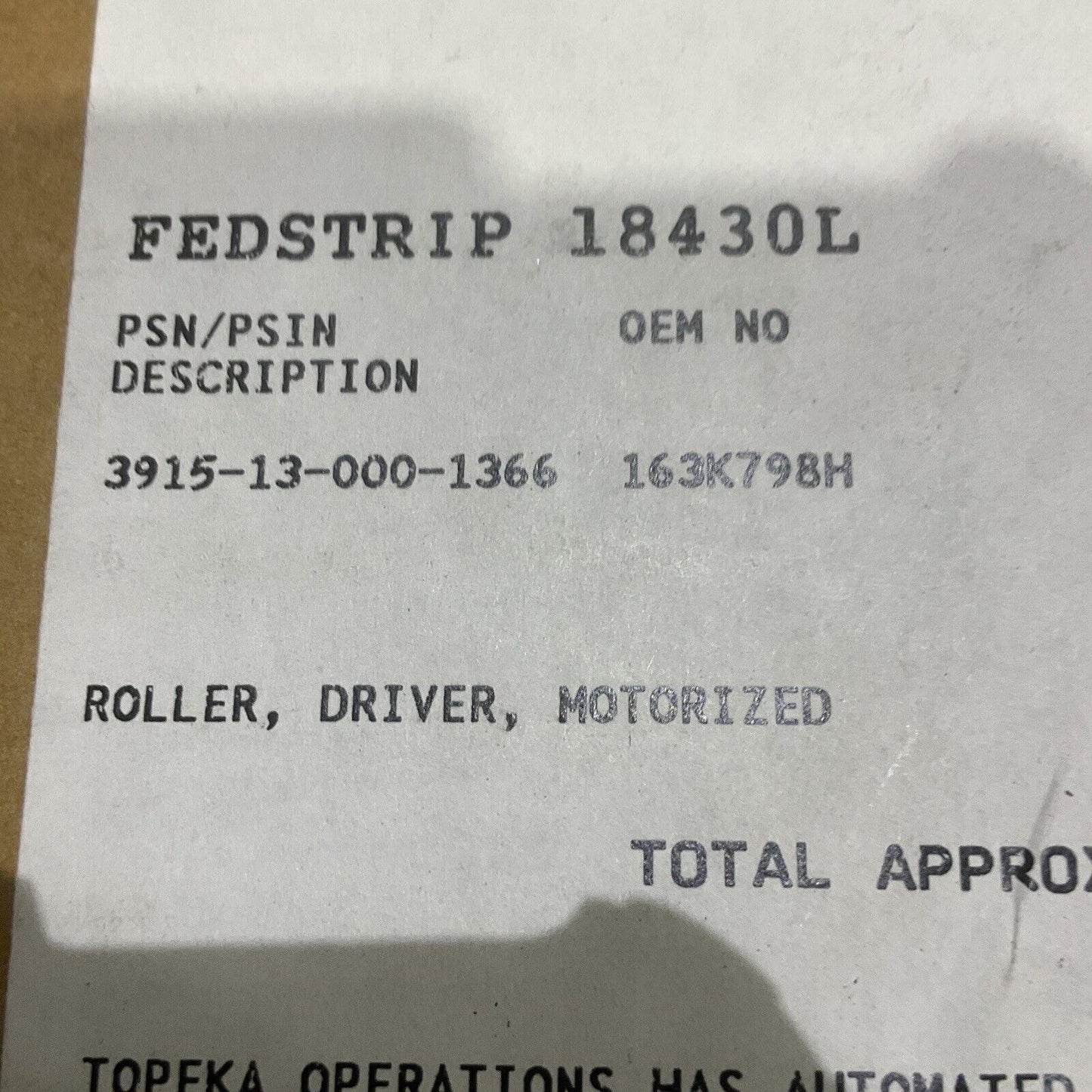 POWER MOLLER ITOH PM486FP-10-368-D-024-C050-P2 POWERED DRIVER ROLLER U3S
