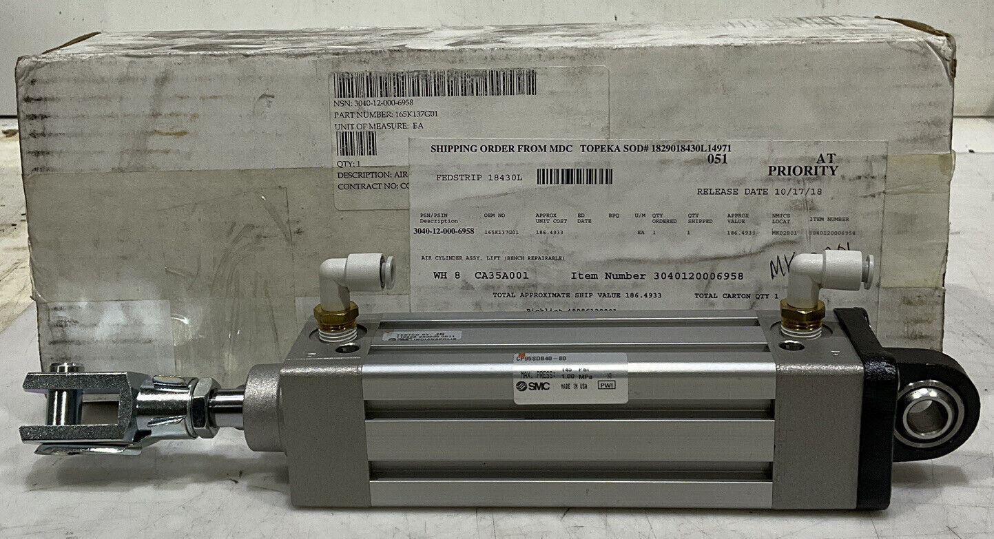 SMC CP95SDB40-80 CYLINDER WITH PNEUMATIC SENSORS U3S