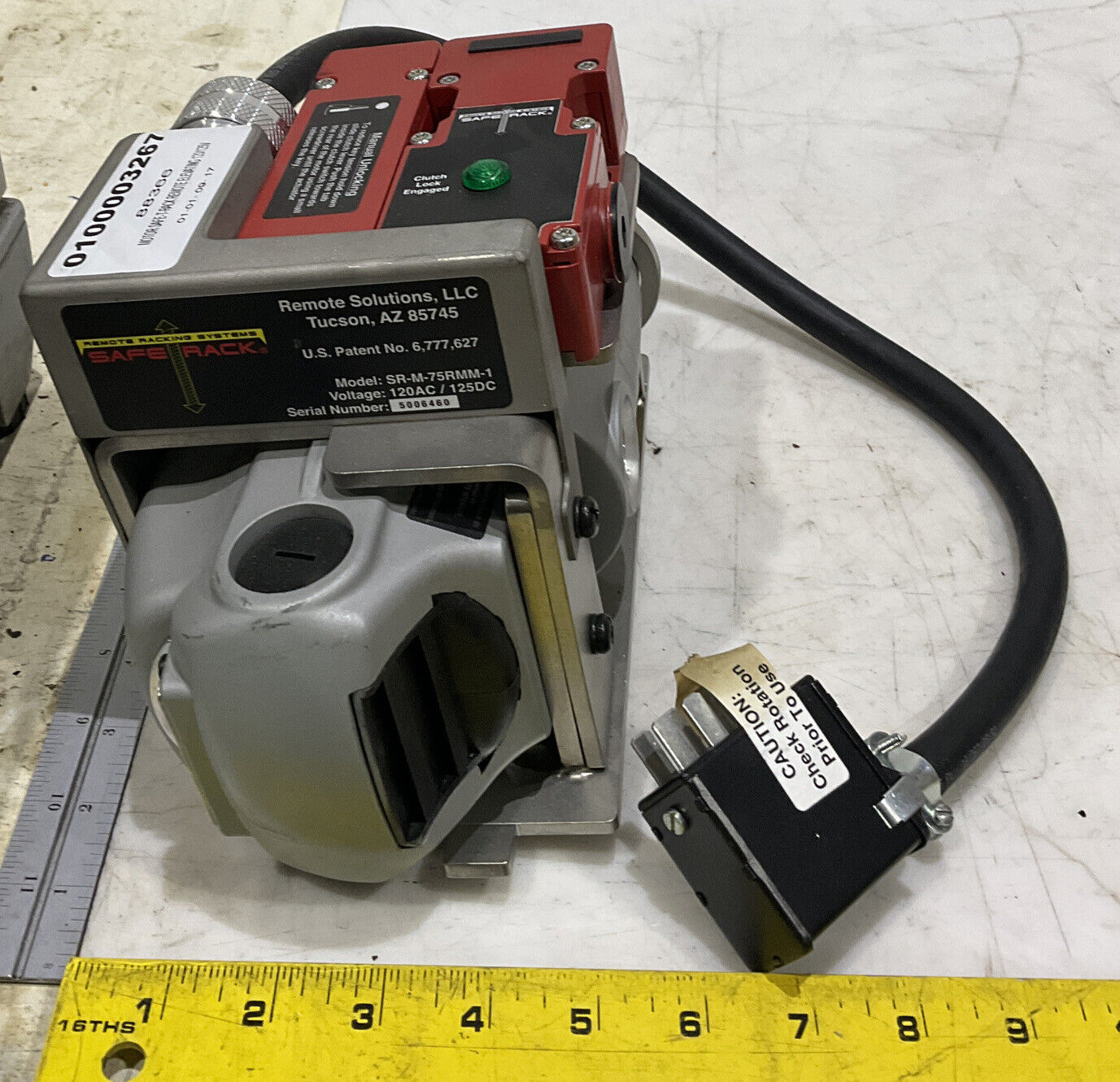 REMOTE SOLUTIONS SR-M-75RMM- 120AC/125DC ELEVATING REMOTE RACKING SYSTEM 373