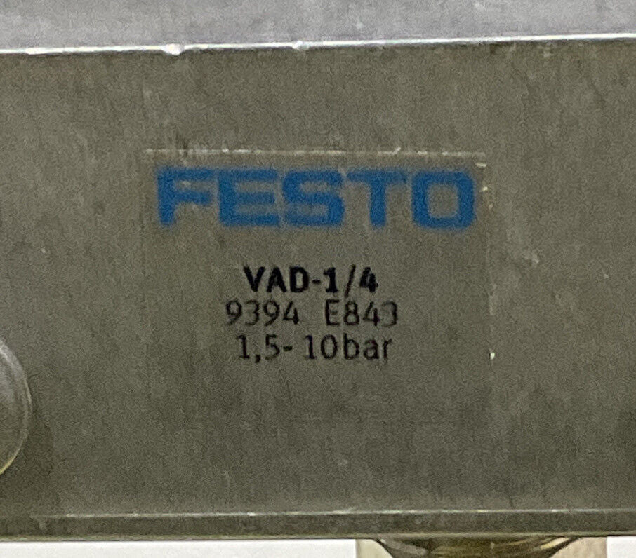 PIAB 0128409 / FESTO VAD-1/4 9394 E843 .5-10 BAR VACUUM FILTER ASSEMBLY U3S