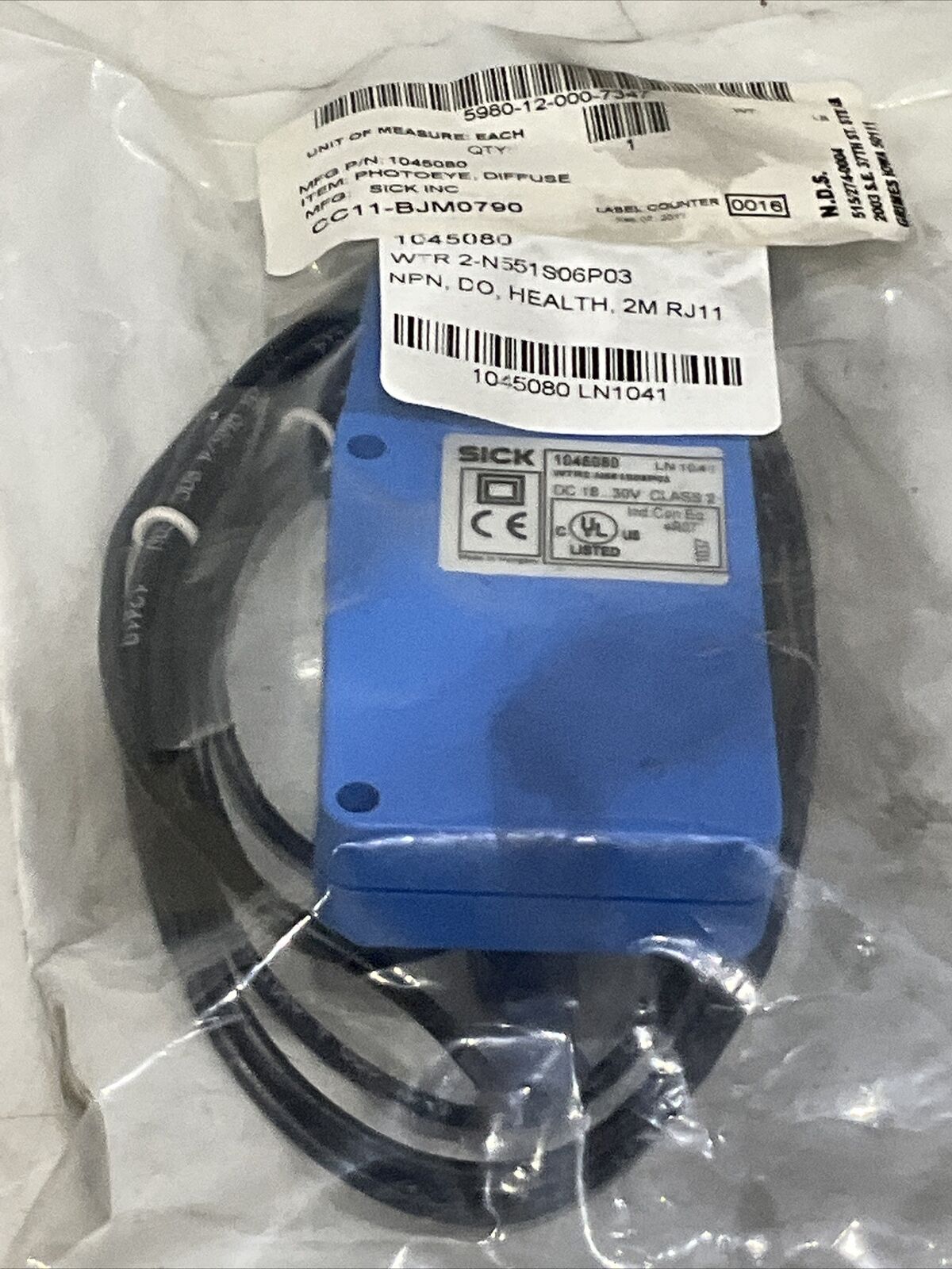 SICK 1045080 CONTROL PHOTOELECTRIC SENSOR PHOTO EYE U3S