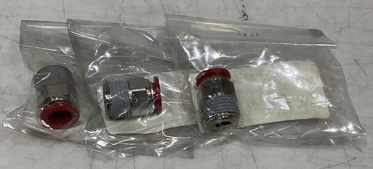 NORGREN C01251248 PUSH IN STRAIGHT ADAPTER 1/2 ISO R THREAD LOT OF 3 U3S