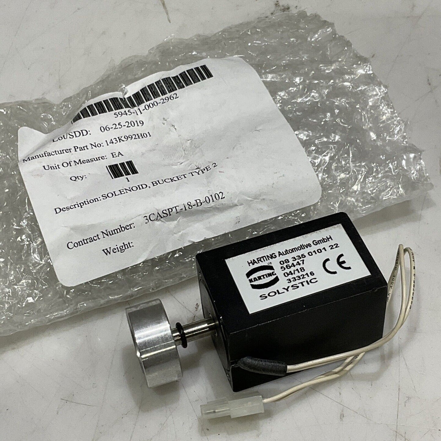 HARTING AUTOMOTIVE 08 335 0101 22 GMBH SOLENOID BUCKET MOTOR U3S