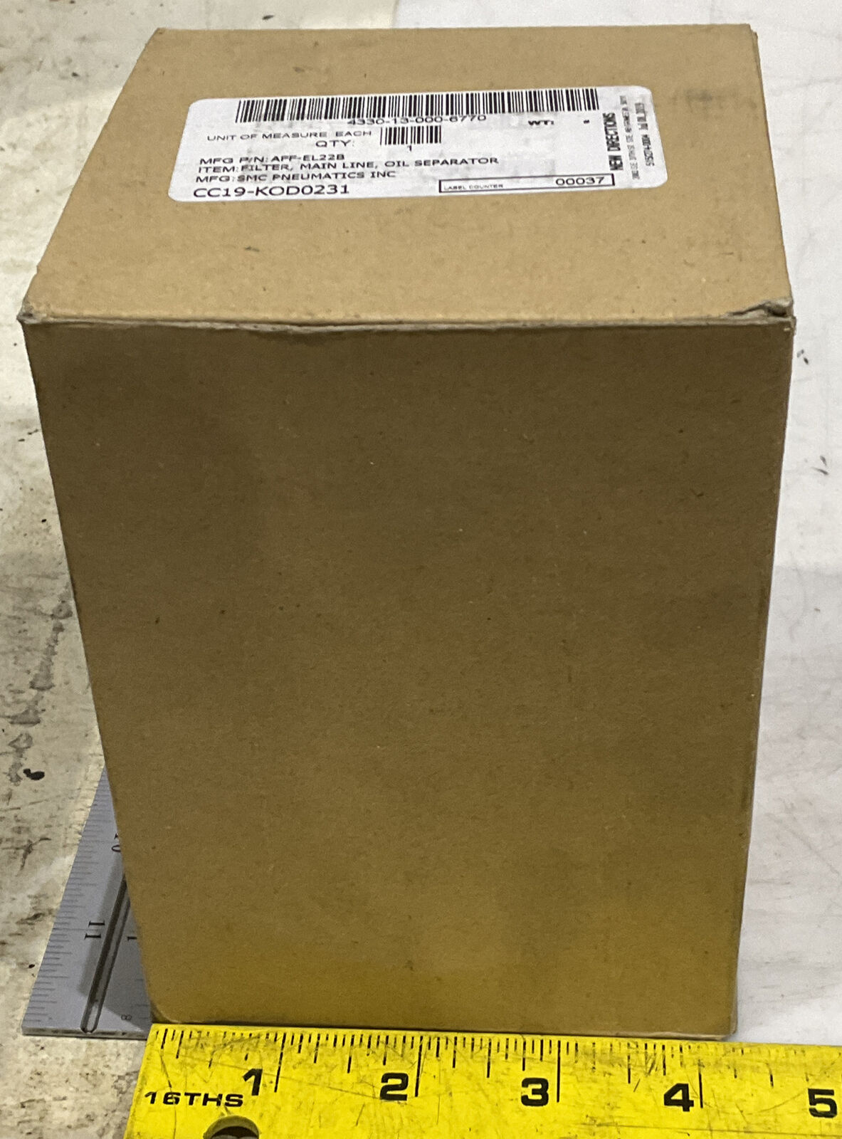 SMC AFF-EL22B MAIN LINE OIL SEPERATOR FILTER U3S