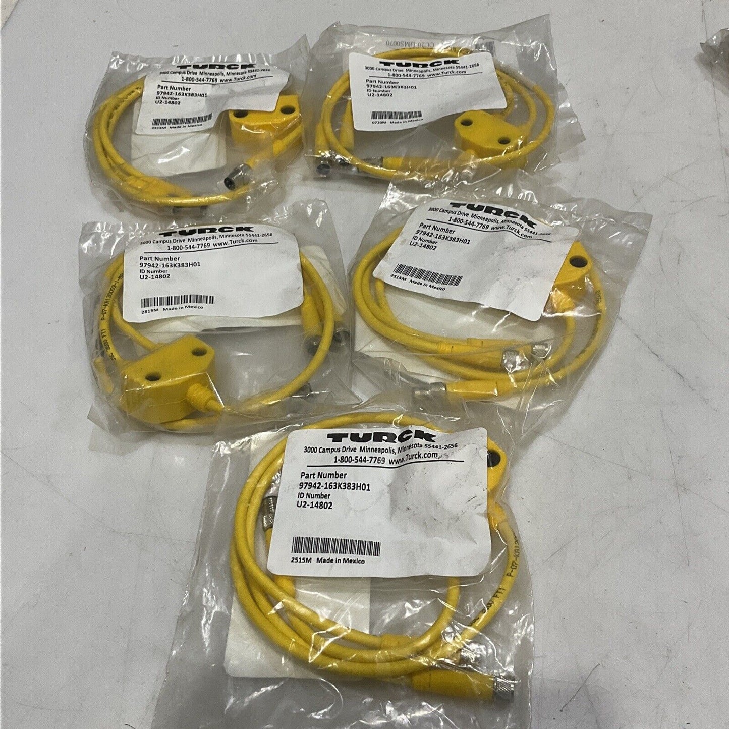 TURCK U2-14802 97942-163K383H01 CABLE ASSEMBLY LOT OF 5 U3S