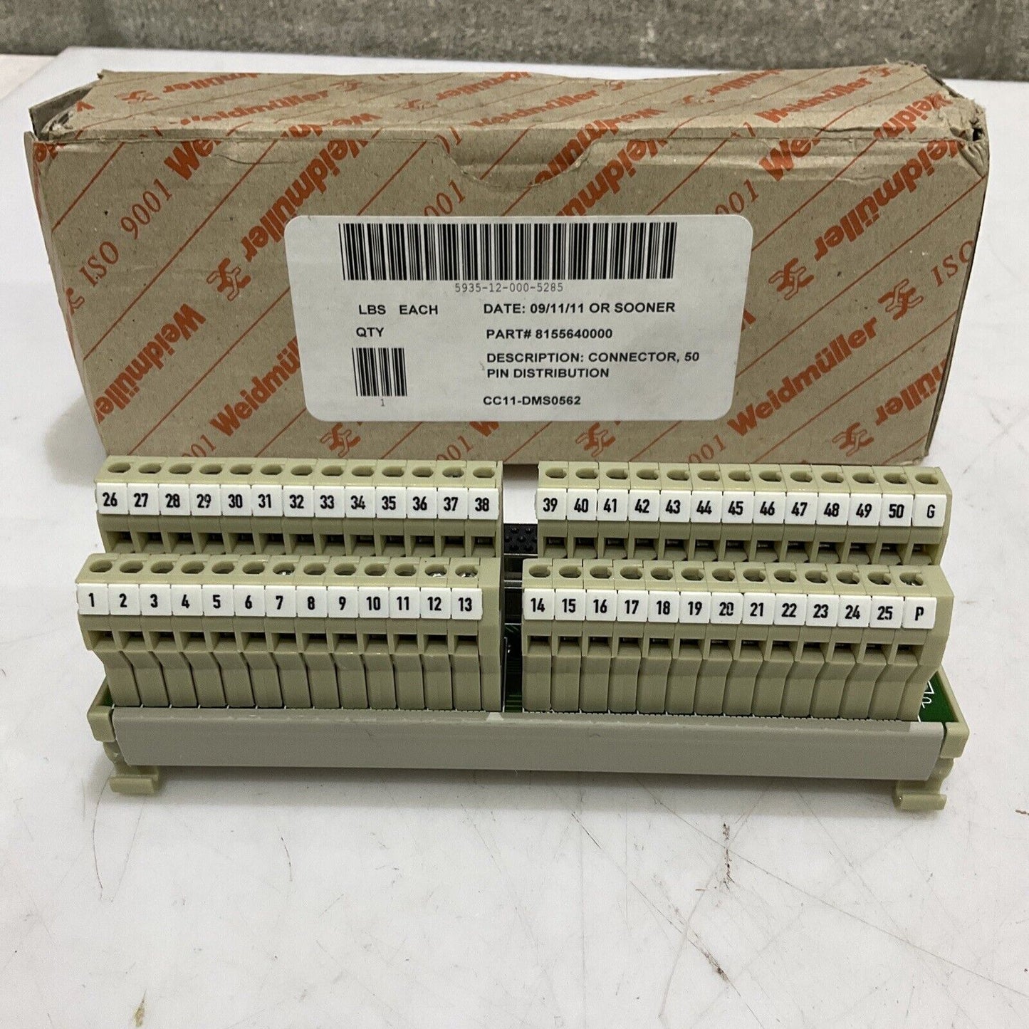 WEILDMULLER 8155640000 CONNECTOR 50 PIN DISTRIBUTION U3S