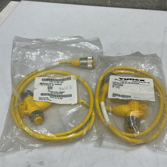 TURCK U2-17911 CABLE ASSEMBLY W447 ACT BL67 PWR LOT OF 2 U3S