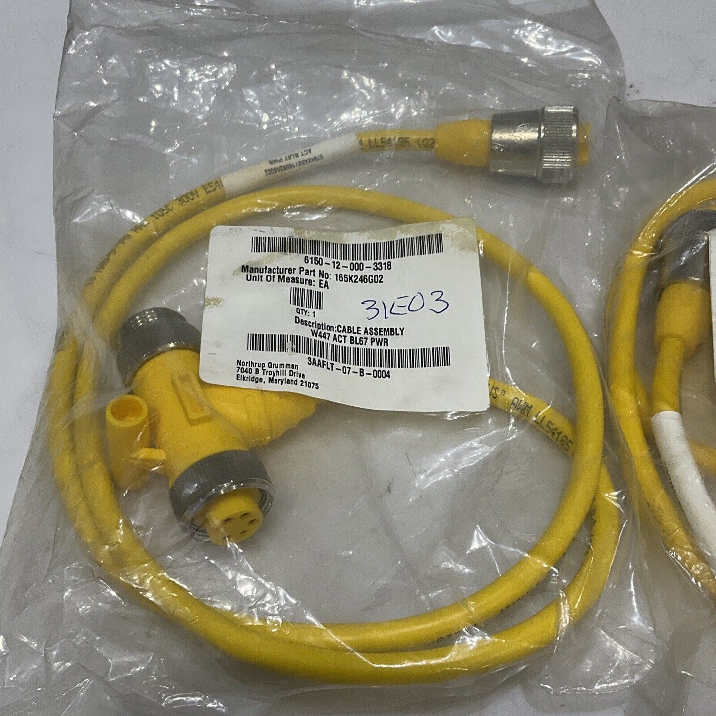 TURCK U2-17911 CABLE ASSEMBLY W447 ACT BL67 PWR LOT OF 2 U3S