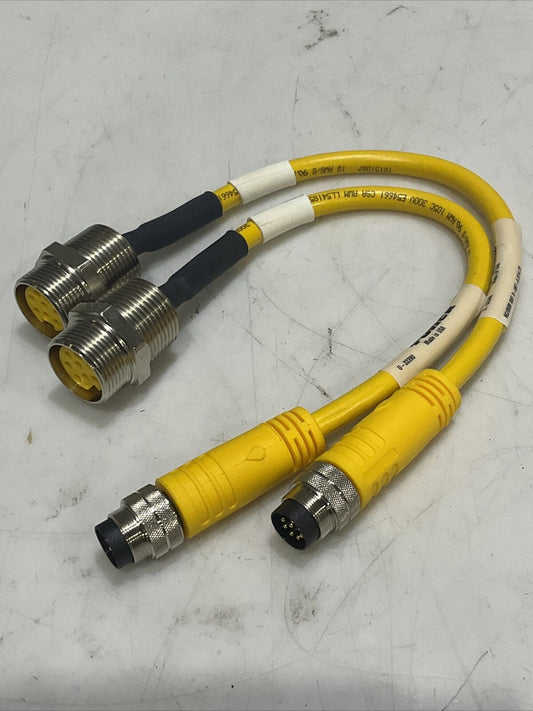 TURCK U-33390 NG/BSM RXF 8-087-0.3/14.75 CABLE ASSEMBLY W282 LOT OF 2 U3S