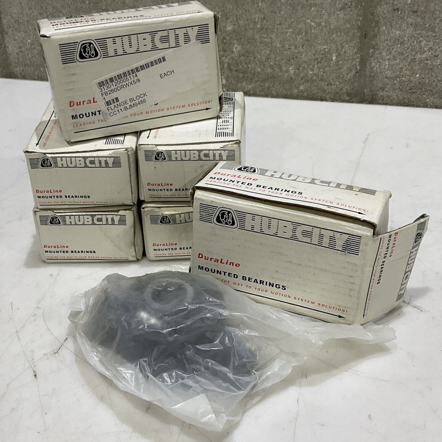 DURLINE HUB CITY FB260DRWX5/8 FLANGE BLOCK LOT OF 6 U3S