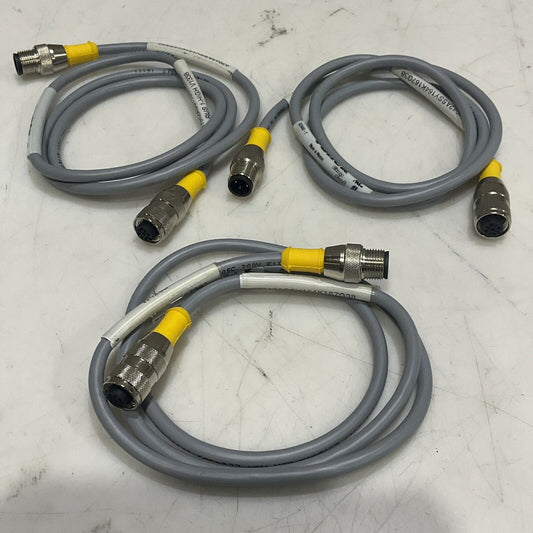 TURCK U2444-1 EURO FAST CABLE ASSEMBLY W4203 RUS 1-HIGH V1338 LOT OF 3 U3S