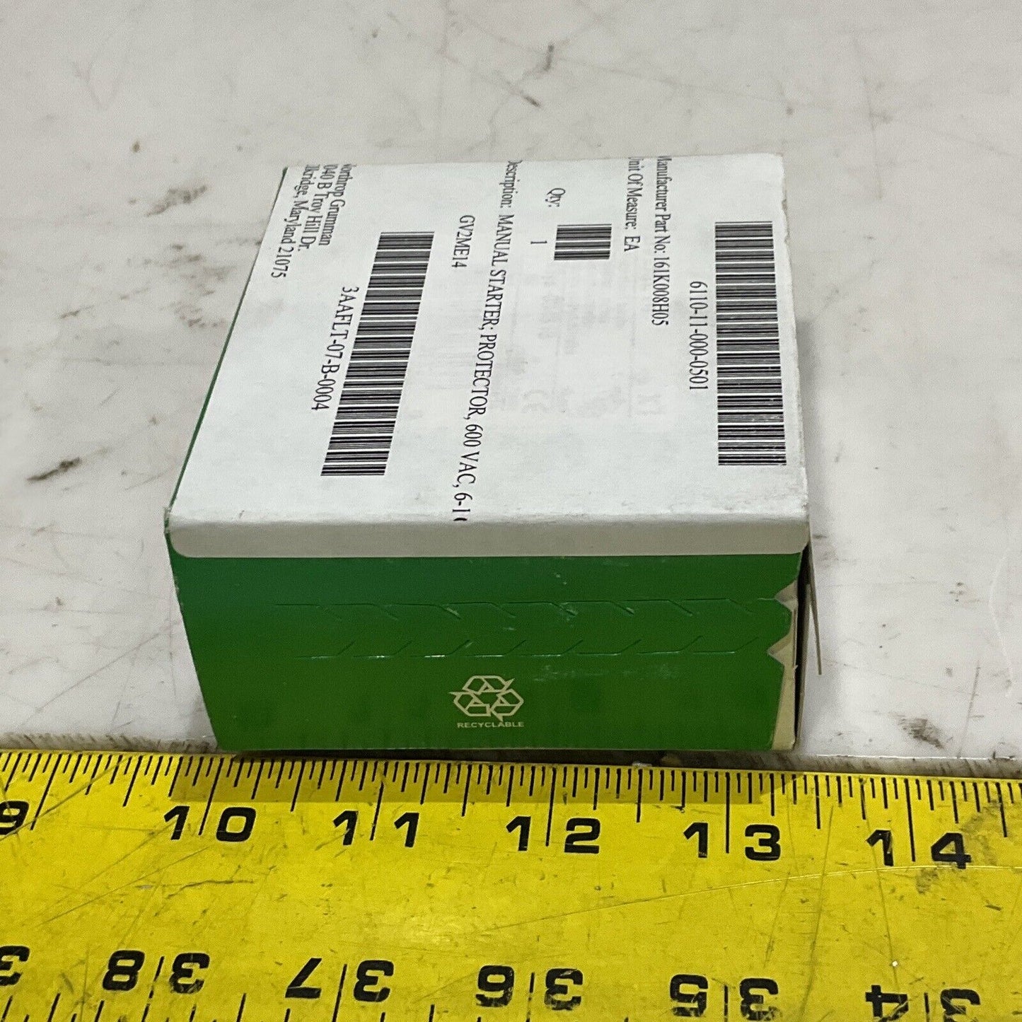 SCHNEIDER ELECTRIC GV2ME14 PROTECTOR MANUAL STARTER 600 VAC 6-10A U3S