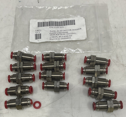 NORGREN C00290600 BULKHEAD UNION FITTING 6MM TUBE LOT OF 14 U3S