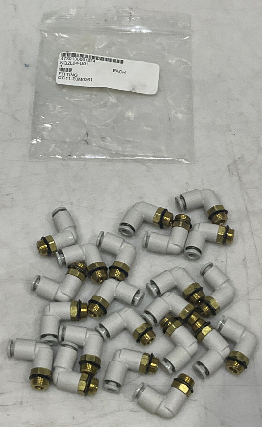SMC KQ2L04-U01 ELBOW FITTING LOT OF 22 U3S