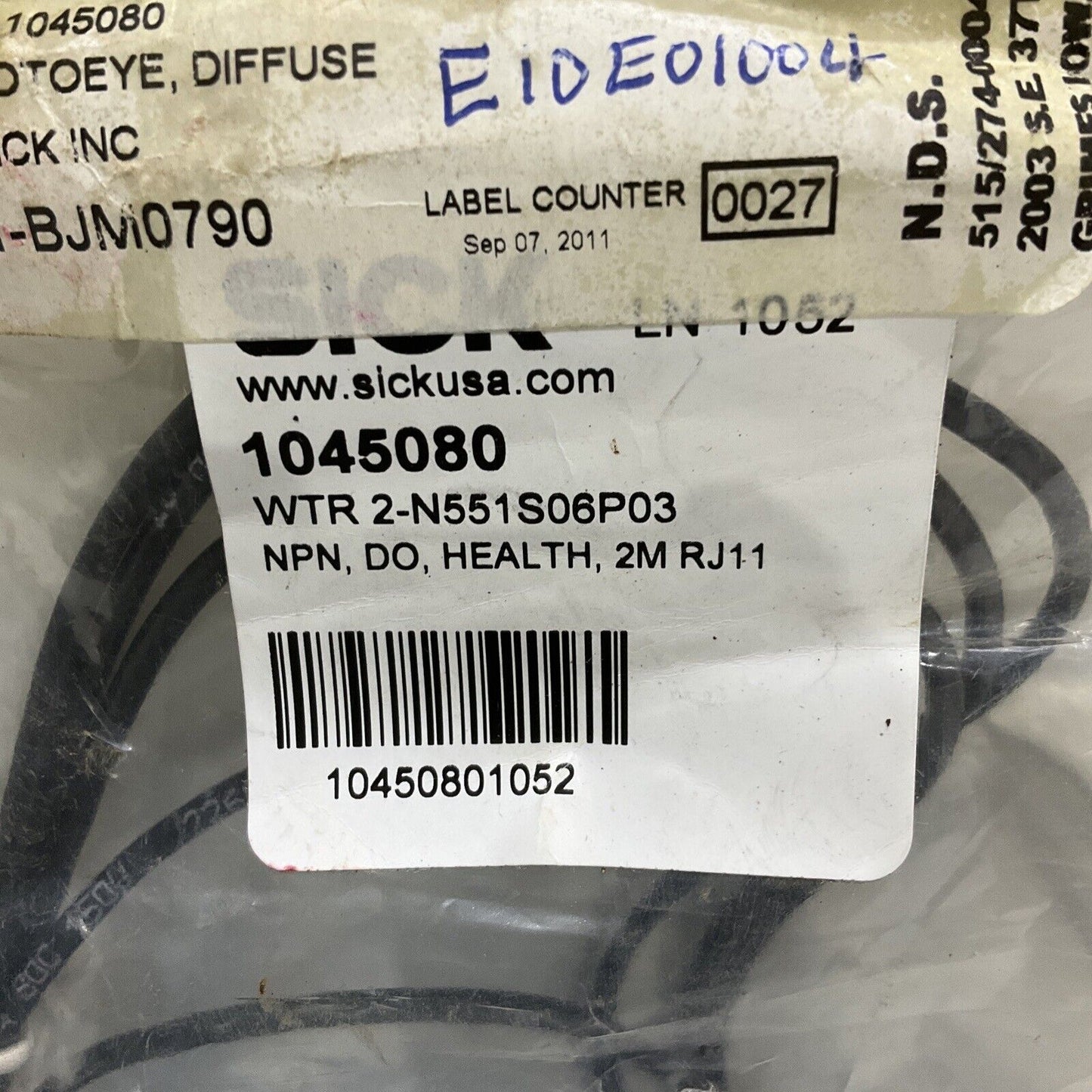 SICK WTR2-N551S06 OPTIC ELECTRONIC PHOTOELECTRIC PROXIMITY SWITCH U3S