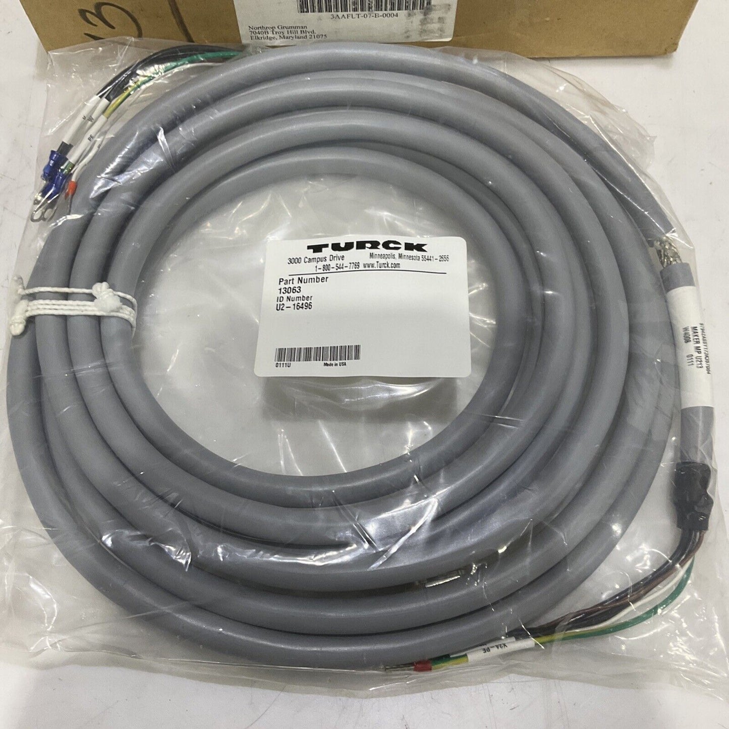 TURCK 13063 U2-16496 CABLE ASSEMBLY W4008 MAKER MPU213 U3S