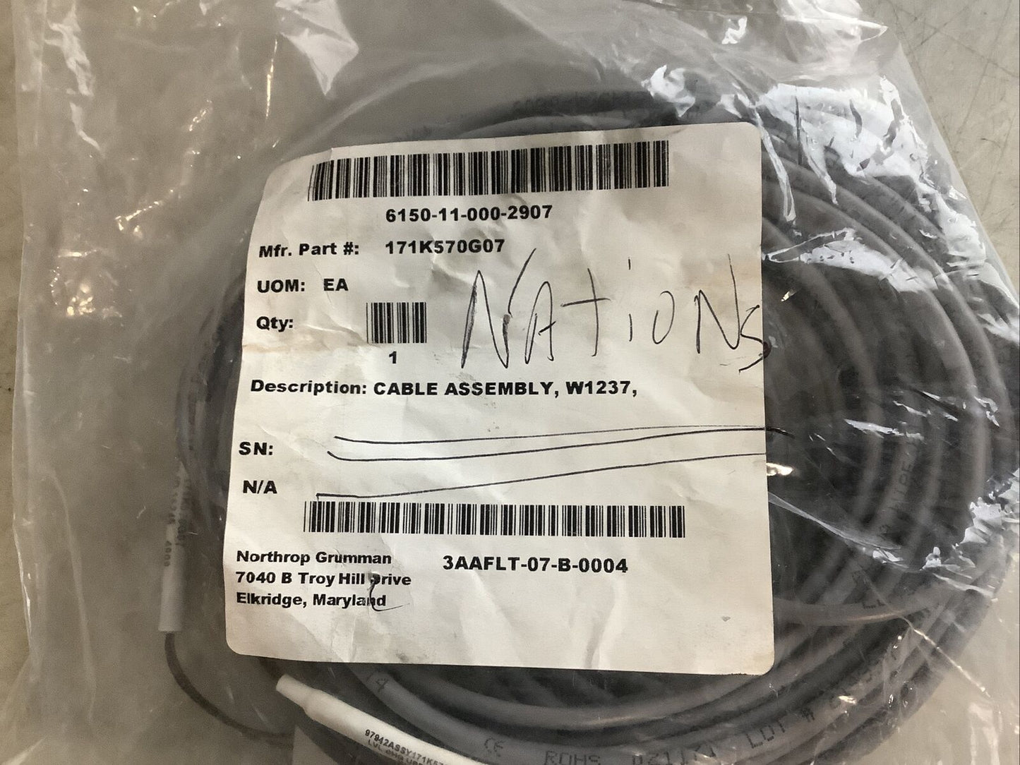 TURCK 97942 171K570G07 CABLE ASSEMBLY U3S