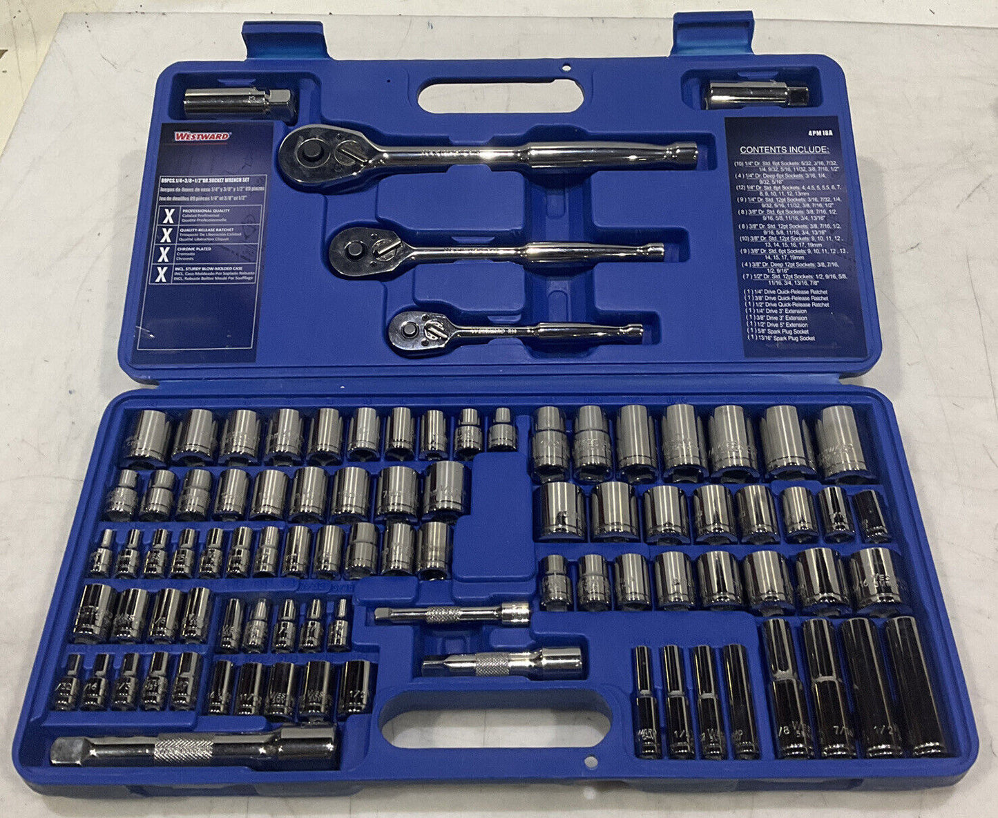 WESTWARD 4PM18A 89 PIECE SOCKET WRENCH SET U3S