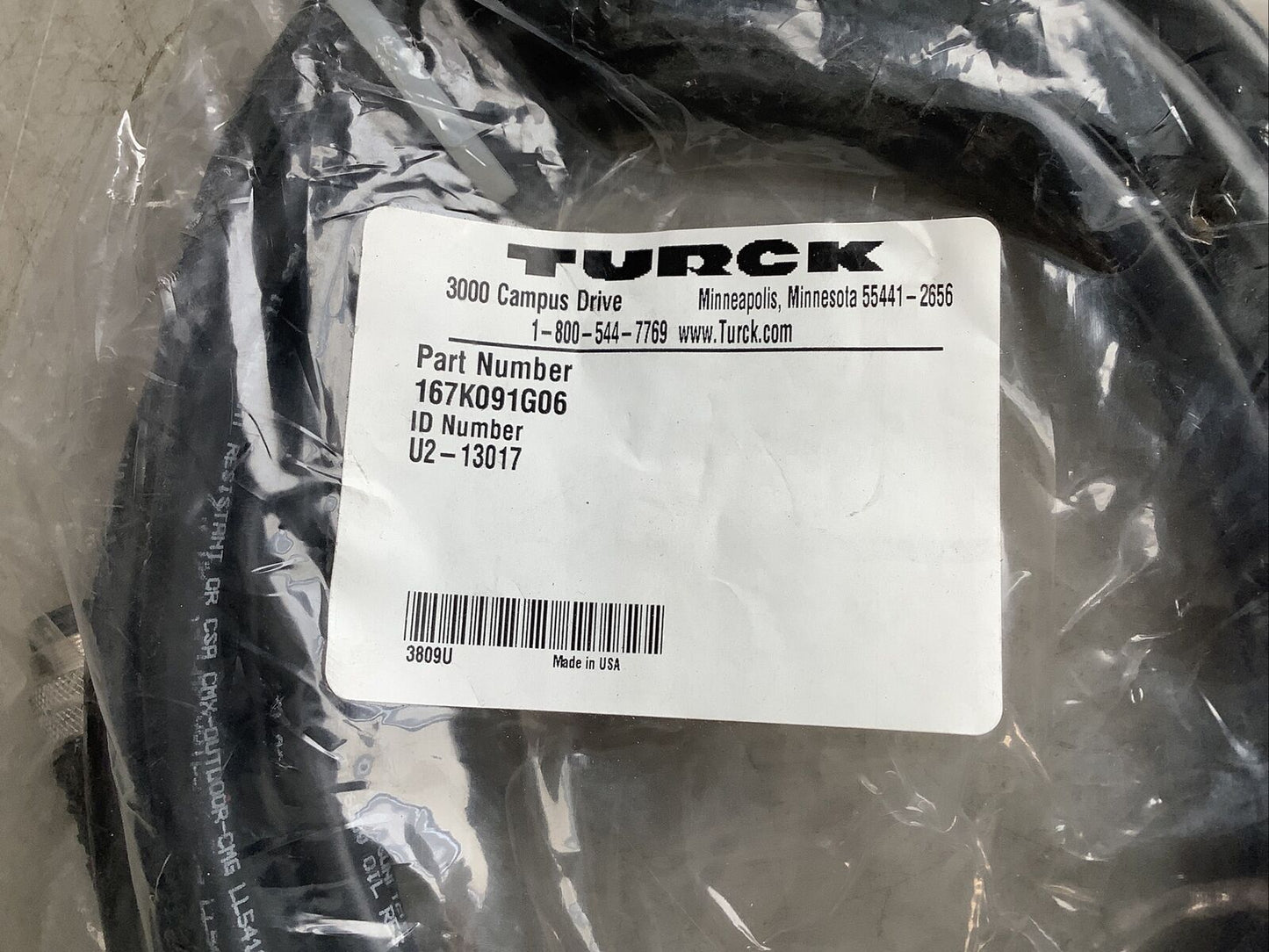 TURCK 167K091G06 U2-13017 CABLE ASSEMBLY U3S - LOT OF 2