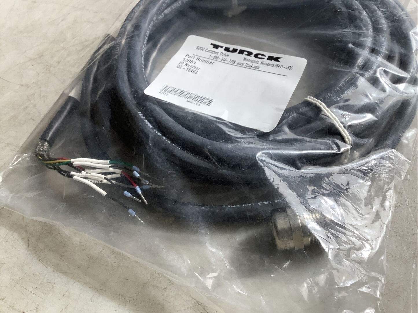 TURCK 13081 U2-16493 CABLE ASSEMBLY U3S