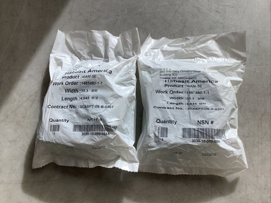 HABASIT AMERICA MAM-5E CONVEYOR BELTS 35.3 MM X 4645 MM U3S - LOT OF 2