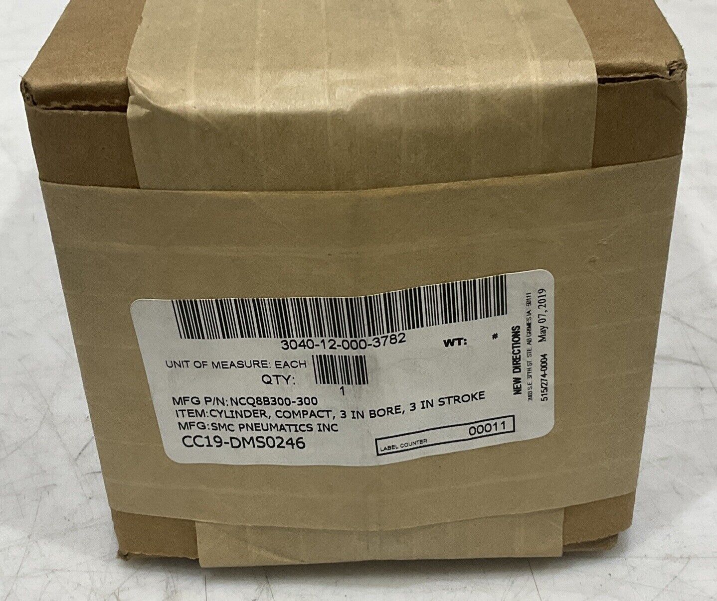 SMC PNEUMATICS NCQ8B300-300 3” BORE COMPACT CYLINDER 3” STROKE U3S