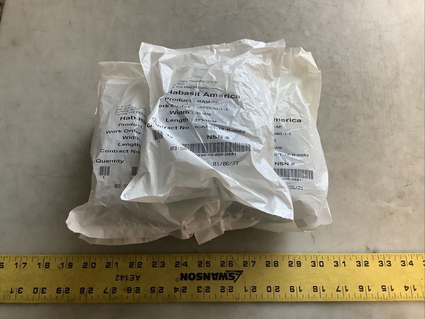 HABASIT AMERICA MAM-5E CONVEYOR BELTS 35 MM X 3720 MM U3S - LOT OF 7