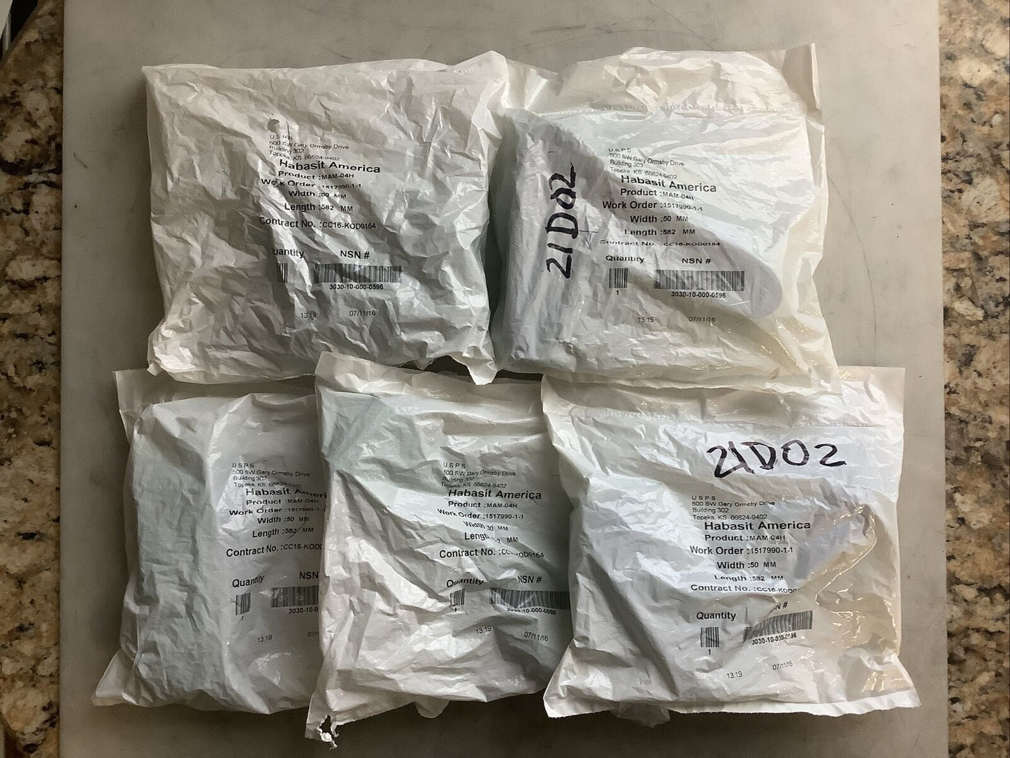 HABASIT AMERICA MAM-04H CONVEYOR BELTS 50 MM X 582 MM U3S - LOT OF 5