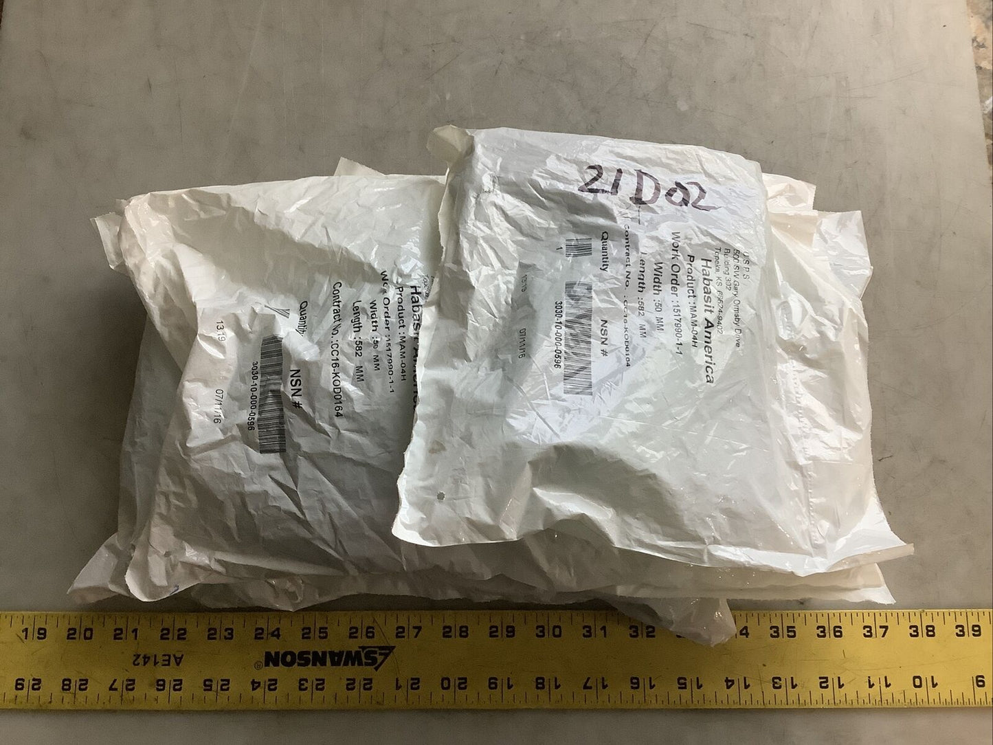 HABASIT AMERICA MAM-04H CONVEYOR BELTS 50 MM X 582 MM U3S - LOT OF 5