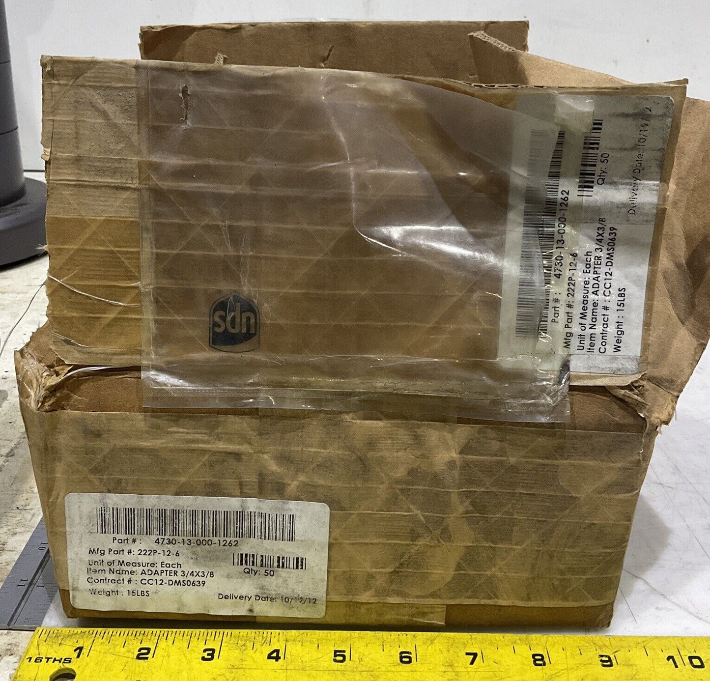 BRASS 222P-12-6 REDUCING ADAPTER LOT OF 45 U3S