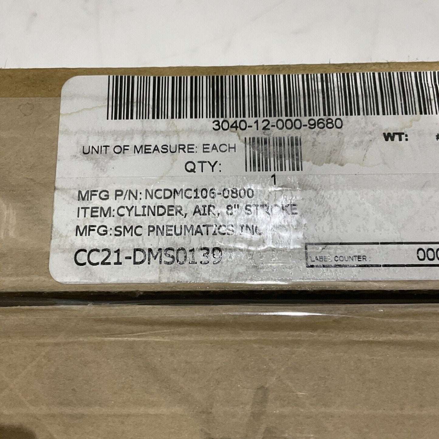 SMC NCDMC106-0800 PNEUMATIC CYLINDER 8” STROKE LOT OF 3 U3S