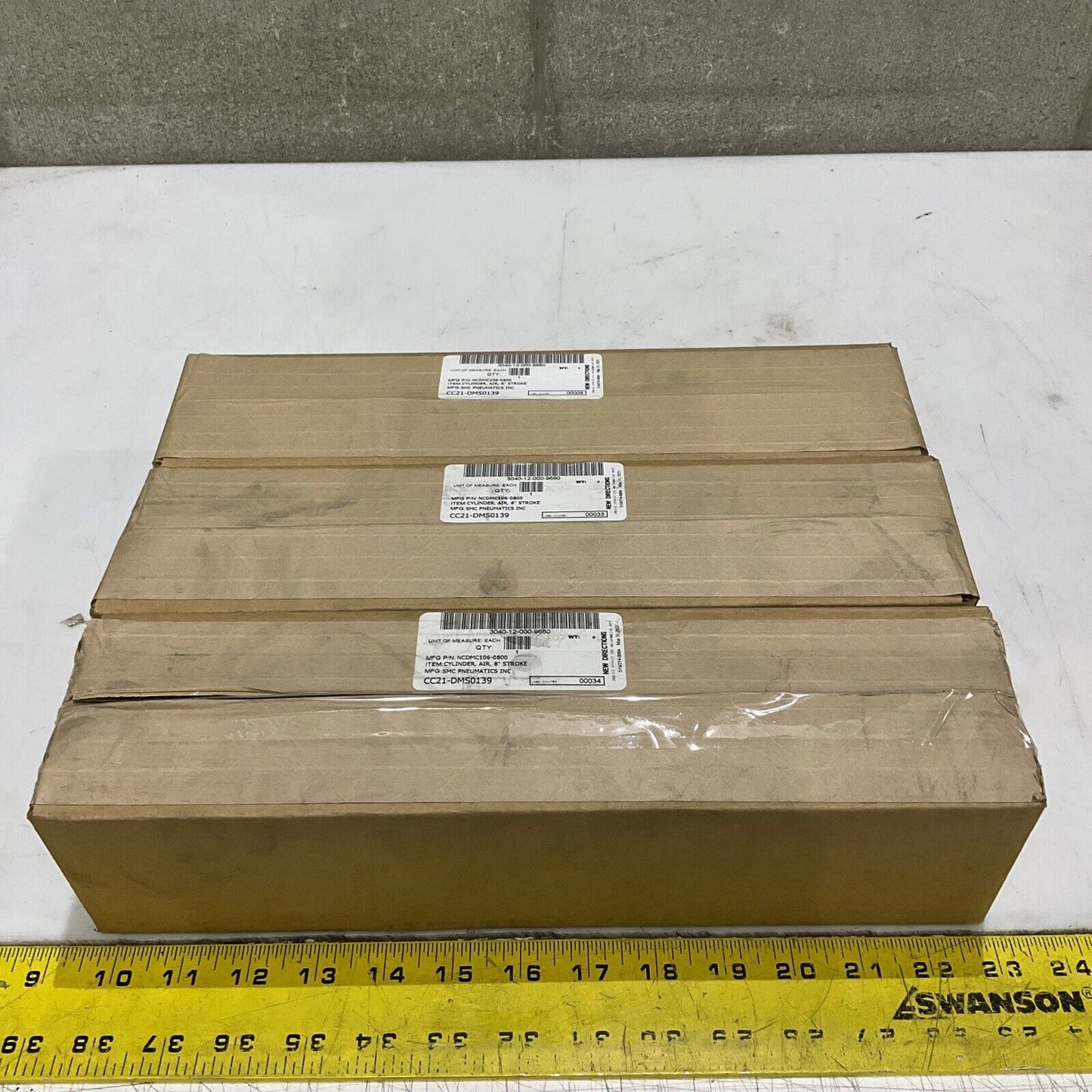 SMC NCDMC106-0800 PNEUMATIC CYLINDER 8” STROKE LOT OF 3 U3S