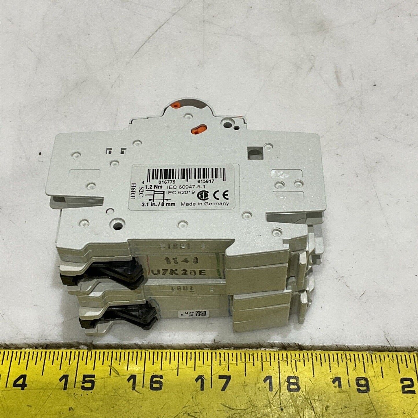 ABB S 201 U K 20 A MINI CIRCUIT BREAKERS 240V 50/60HZ  1 POLE LOT OF 4 U3S