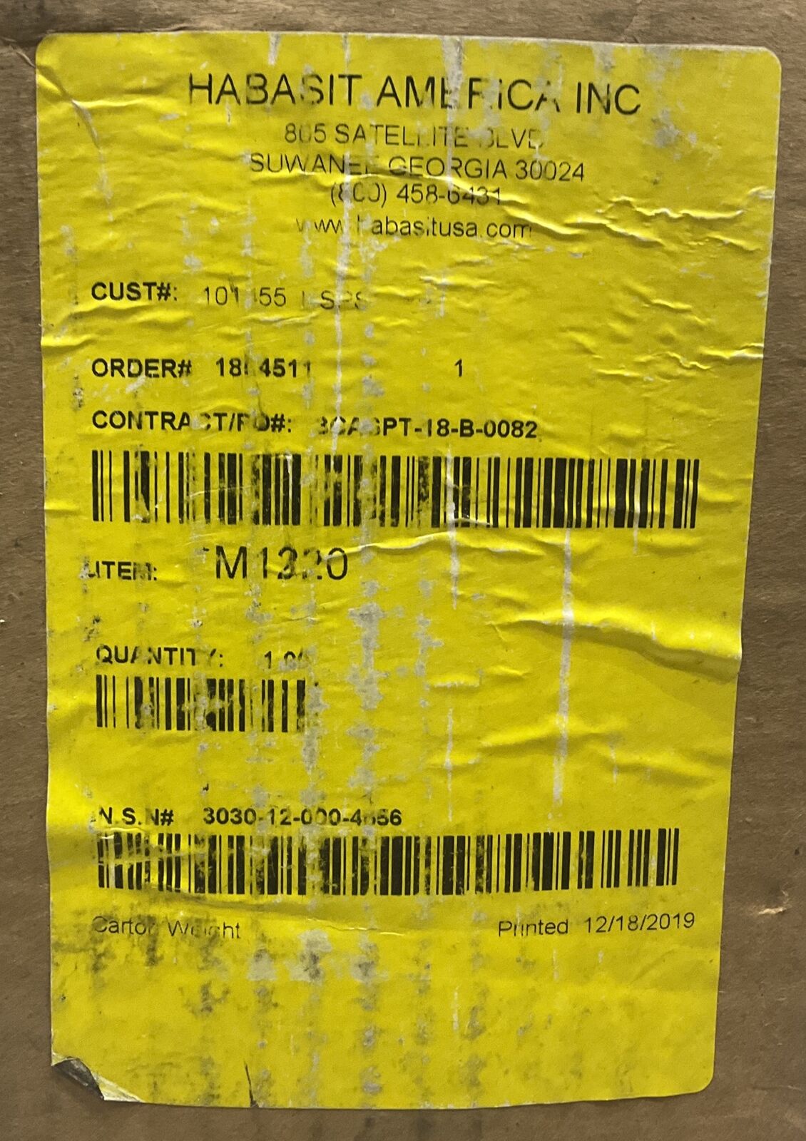 HABASIT AMERICA M1220 CONVEYOR BELT 18IN BY 53IN U3S