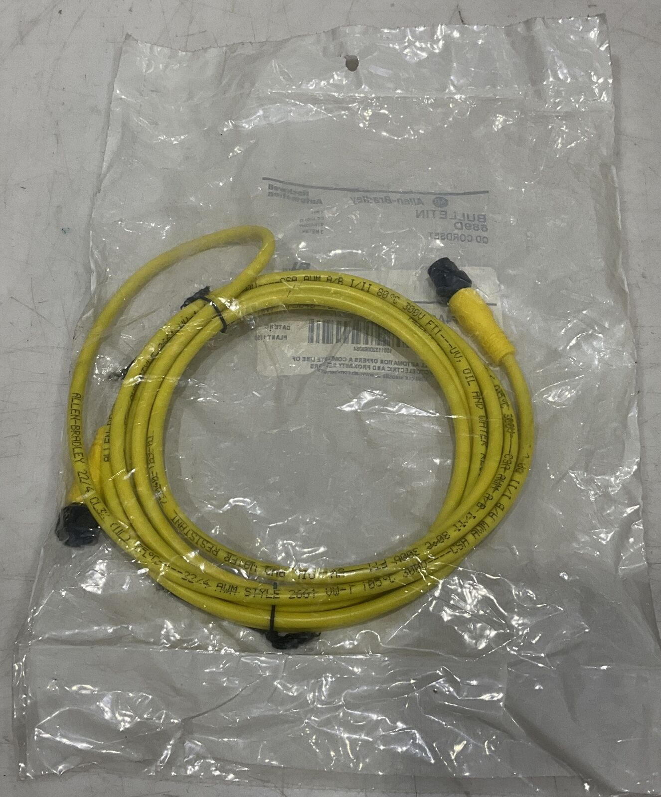 ALLEN-BRADLEY 889D QD CORDSET BULLETIN 3 METER 4 PIN MICRO CABLE U3S