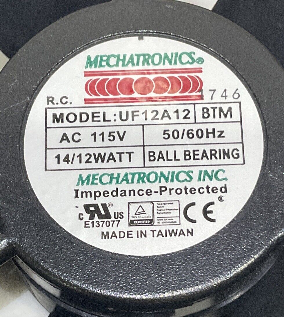 MECHATRONICS UF12A12-BTMR ALUMINUM FRAME COOLING FAN U3S