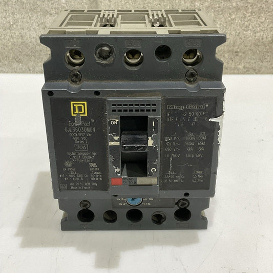SQUARE D MAG-GARD GJL36030M04 POWERPACT CIRCUIT BREAKER 30A 3P U4M
