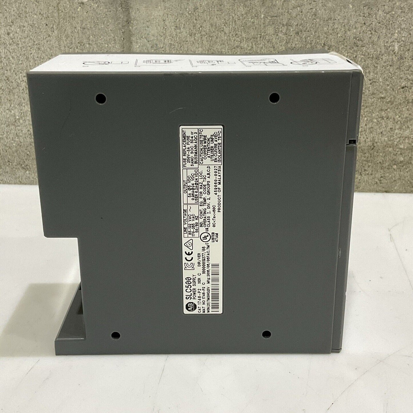 AB ALLEN BRADLEY SLC500 MODULE POWER SUPPLY 1746P2 SERIES C 50/60HZ 132 VAC U4M