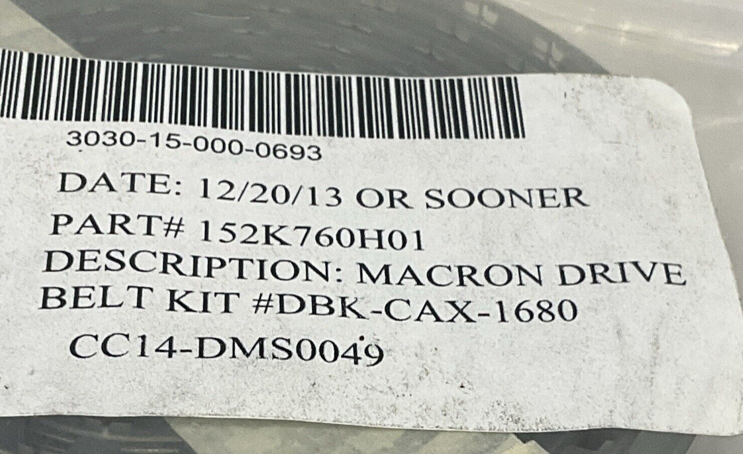 MACRON DBK-CAX-1680 DRIVE BELT KIT U3S