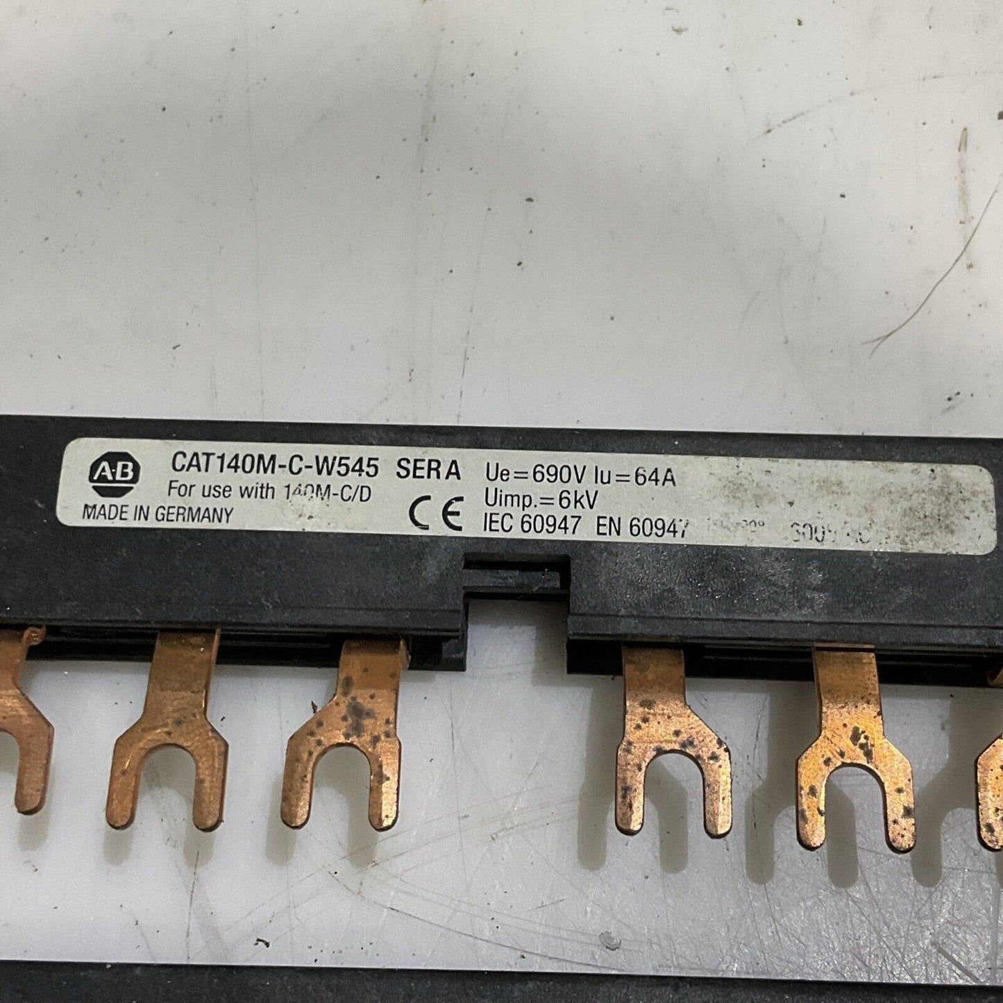 AB ALLEN BRADLEY CAT140M-C-W545 3 PHASE COMPACT BUSBAR LOT OF 3 U4M