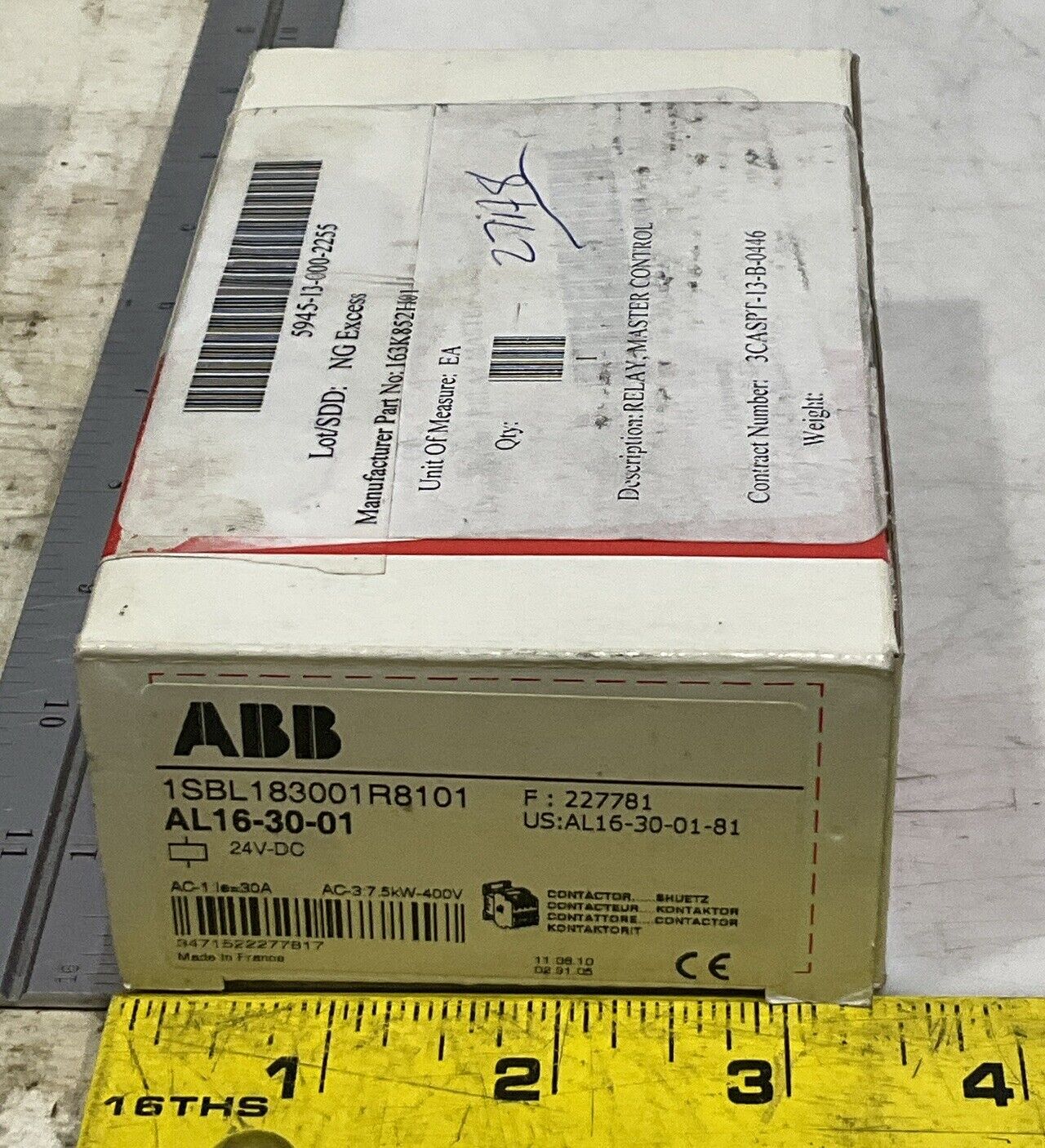 ABB AL16-30-01 RELAY MASTER CONTROL U3S