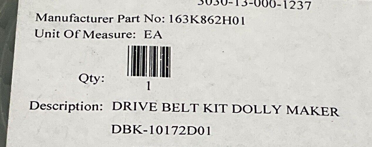 MACRON DBK-10172D01 DRIVE BELT KIT DOLLY MAKER U3S
