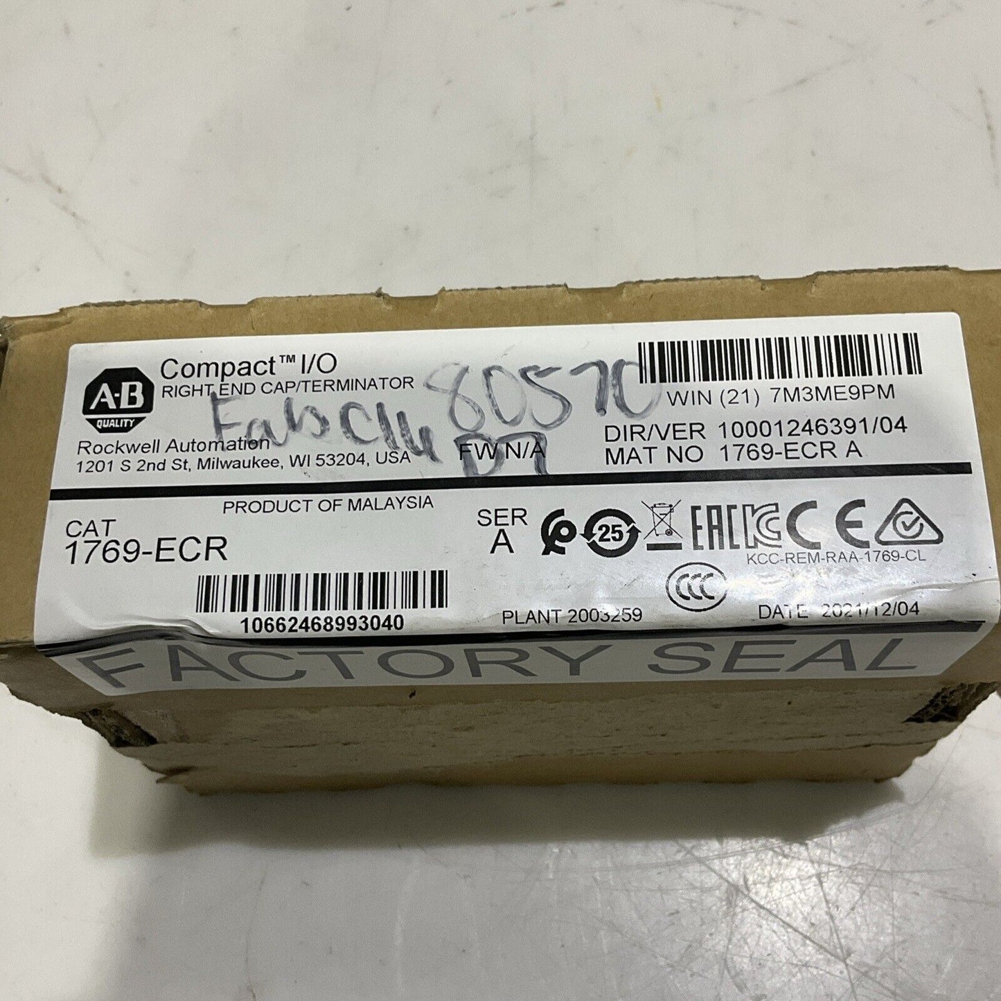 AB ALLEN BRADLEY 1769-ECR RIGHT END CAP TERMINATOR U4M