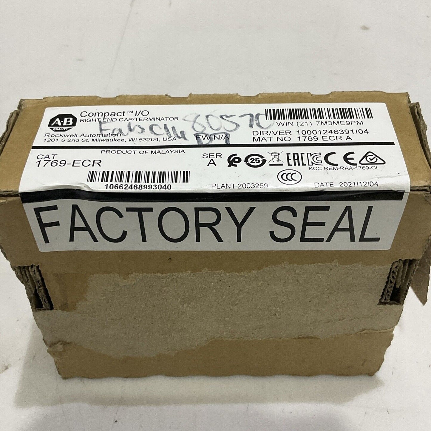 AB ALLEN BRADLEY 1769-ECR RIGHT END CAP TERMINATOR U4M