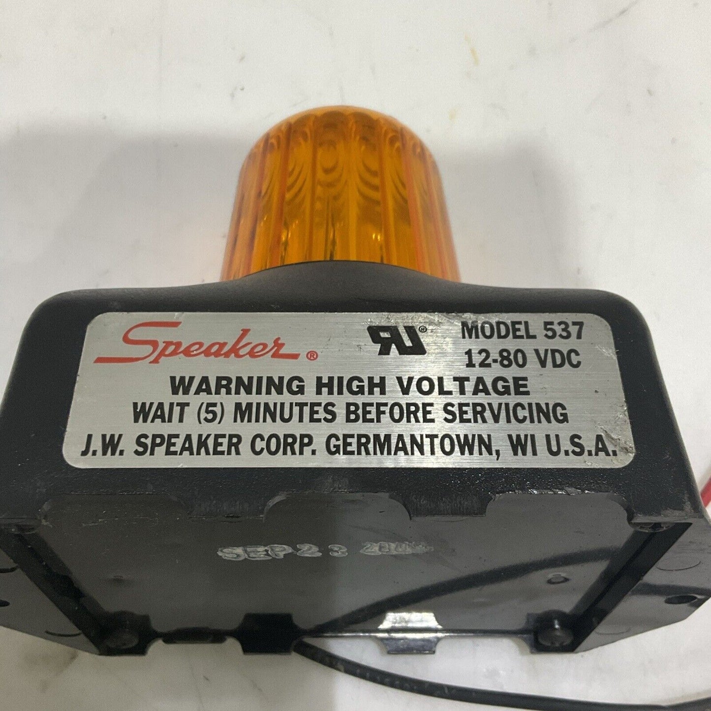 JW SPEAKER MODEL 537 ORANGE STROBE LIGHT U4M