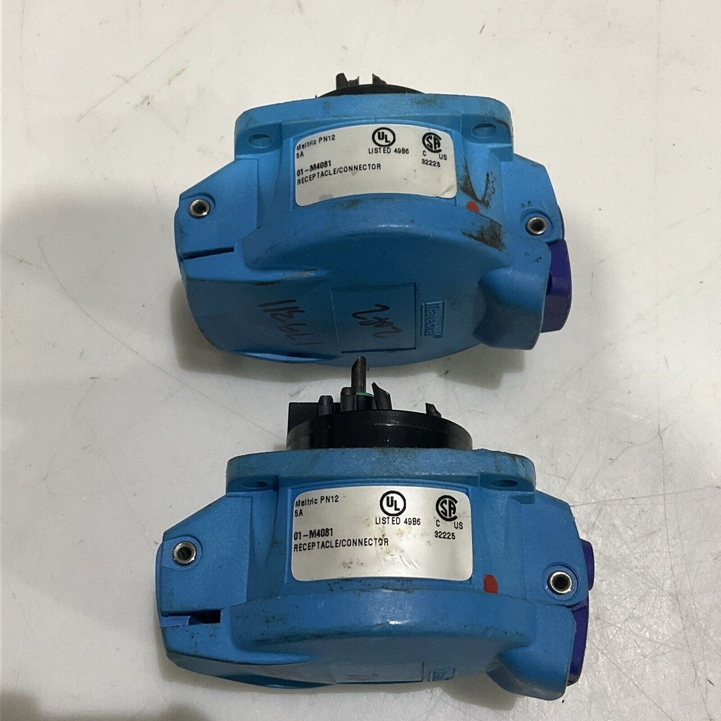 MARECHAL 01-M4081 RECEPTACLR CONNECTOR PN12, 5A INLET PLUG LOT OF 4 U4M