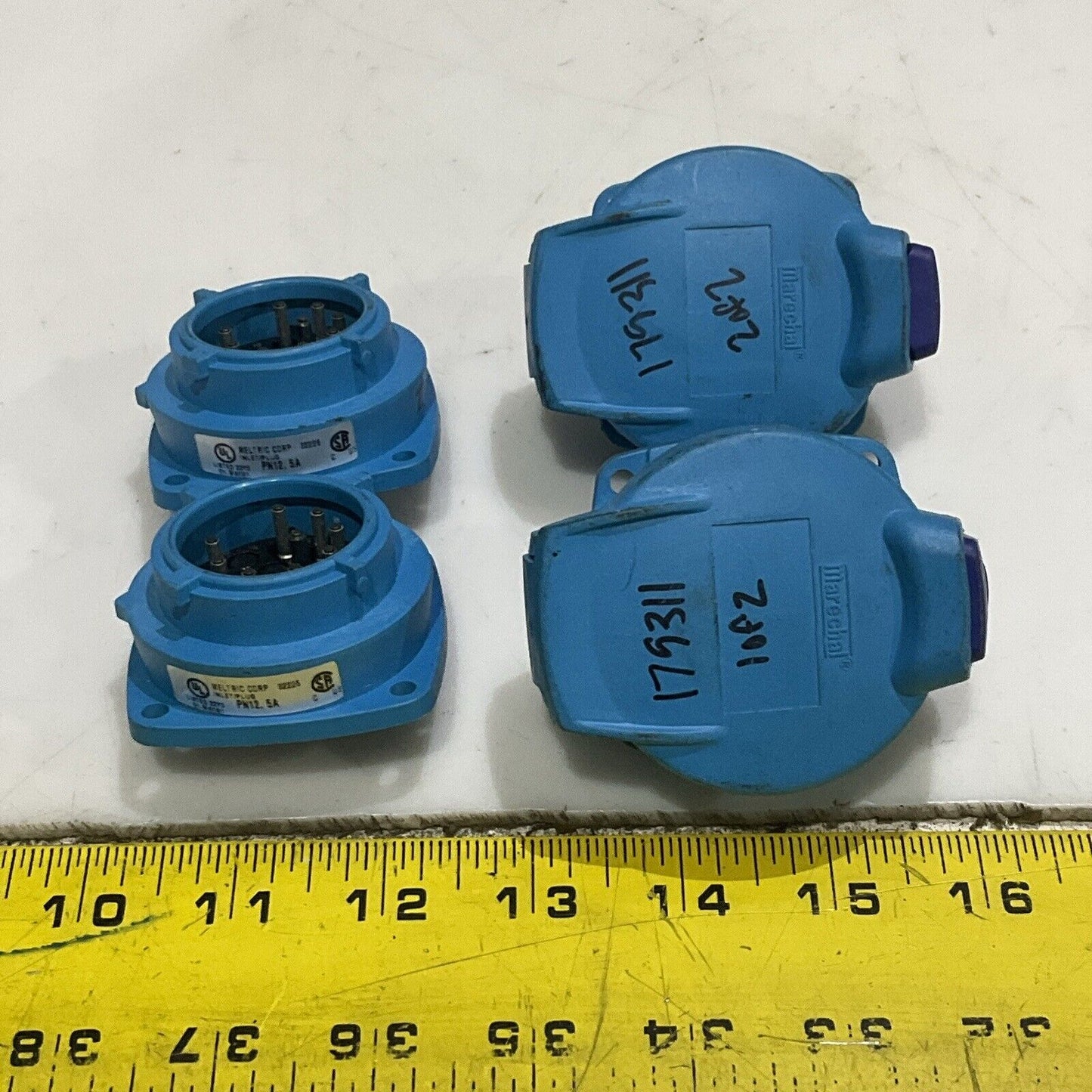 MARECHAL 01-M4081 RECEPTACLR CONNECTOR PN12, 5A INLET PLUG LOT OF 4 U4M