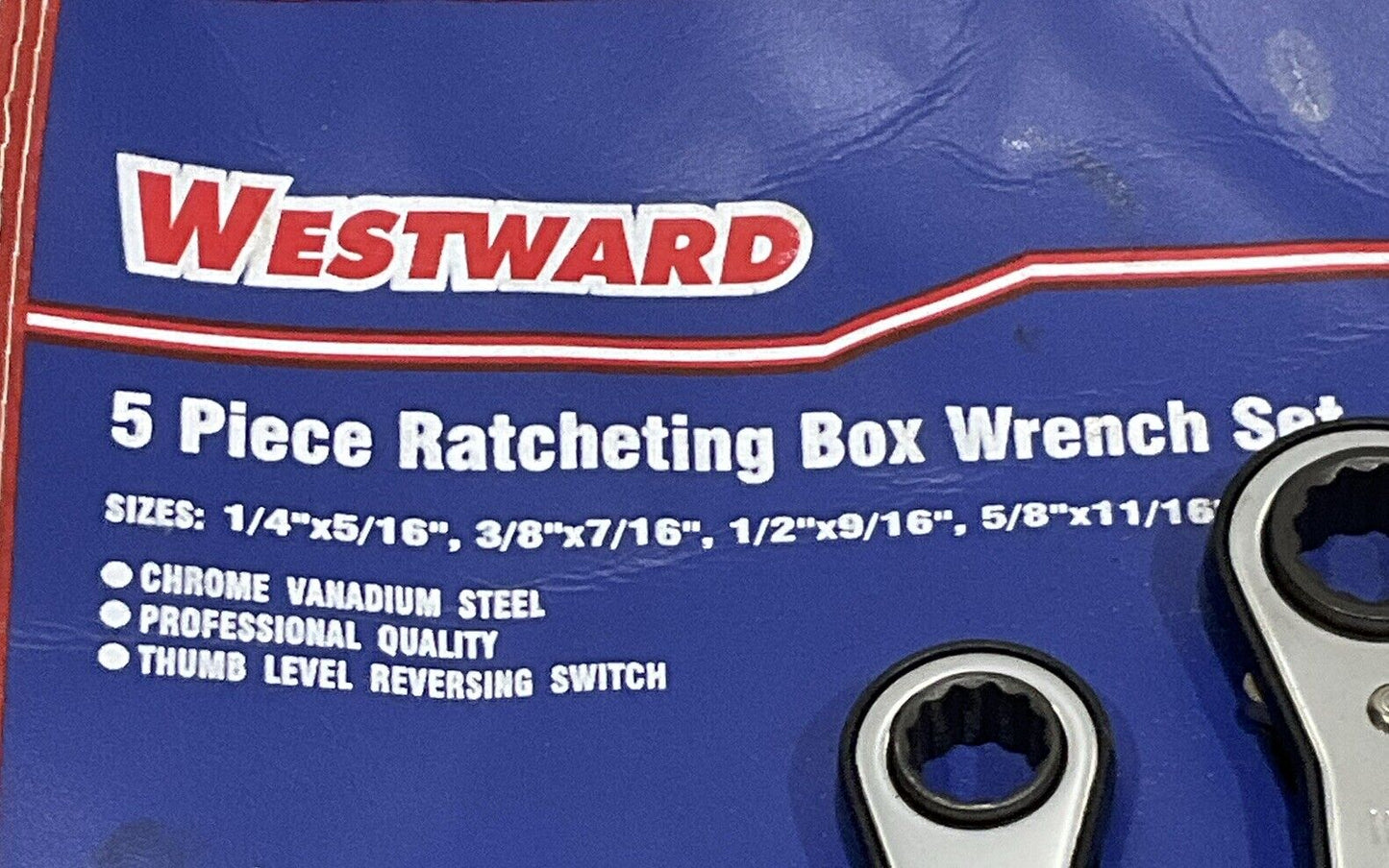 WESTWARD 4YR21 5 PIECE RATCHETING BOX WRENCH SET 554