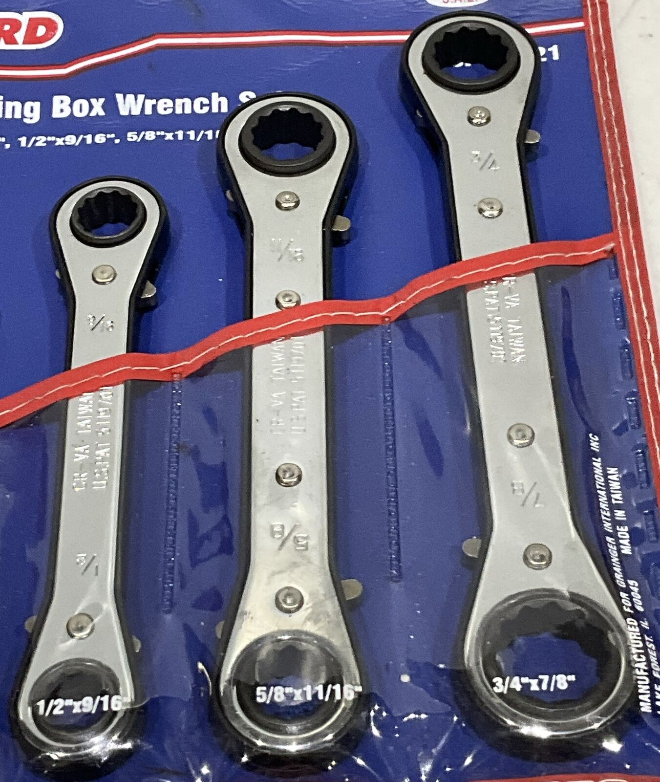 WESTWARD 4YR21 5 PIECE RATCHETING BOX WRENCH SET 554